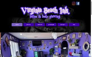 Virginia Beach Ink Tattoo and Piercing Studio website