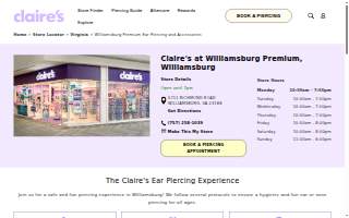 Claire's of Williamsburg website