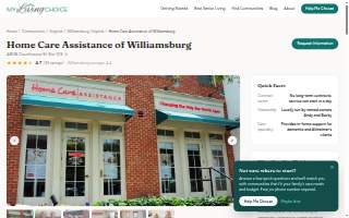 Home Care Assistance of Williamsburg website
