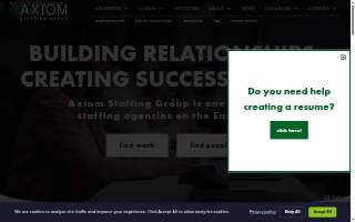 Axiom Staffing Group website