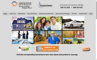 Creekside Insurance Advisors, Inc. website