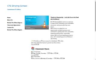 CTS Driving School website