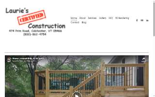 Lauries Certified Construction website