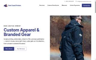 East Coast Printers website