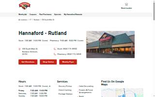 Hannaford Pharmacy website