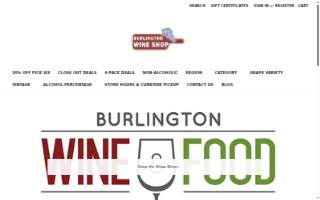 Burlington Wine Shop website