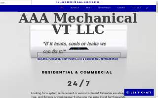 AAA Mechanical VT website