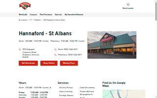 Hannaford Pharmacy website