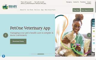 Brady Veterinary Hospital website