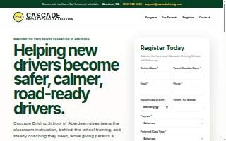 Cascade Driving School website