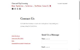 Clean and Clip Grooming website