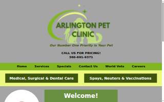 Arlington Pet Clinic website