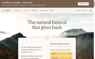 Earth Funeral - Green Funeral Home website