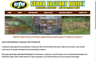 Cedar Factory Outlet website