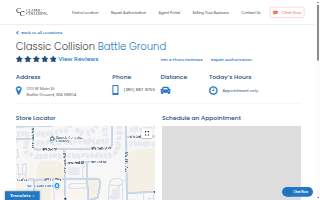 Classic Collision of Battle Ground website