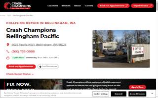 Crash Champions Collision Repair Bellingham Pacific website