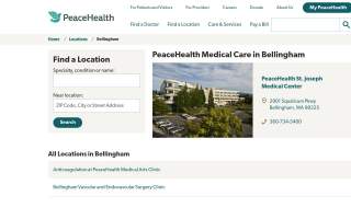 PeaceHealth Squalicum Parkway Obstetrics, Gynecology, and Midwifery Clinic website