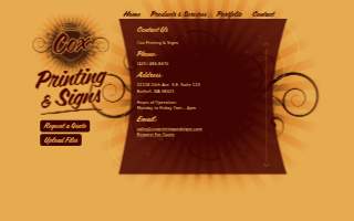 Cox Printing & Signs website