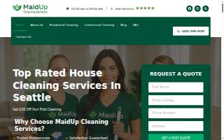 MAIDUP Cleaning Services website