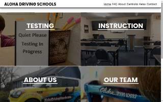 Aloha Driving Schools of Centralia website
