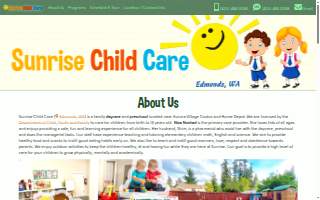 Sunrise Child Care website
