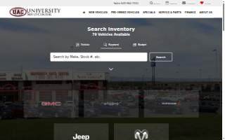 University Auto Center Body Shop website