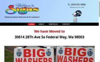 Vilma's Signs website