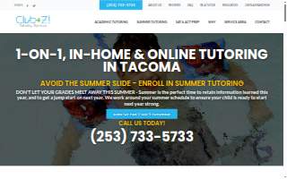 Club Z! In-Home Tutoring of Tacoma website