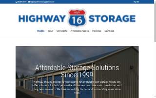 Highway 16 Mini Storage website