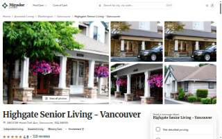 Highgate Senior Living - Vancouver website
