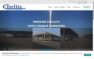 Cowlitz Boat & RV Storage website