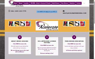 Xcelerate Driving School website