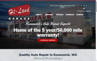 Hi-Land Garage website