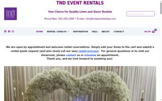 TND Event Rentals and Supplies of Kent website