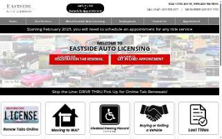 Eastside Auto Licensing website