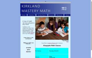 Kirkland Mastery Math website