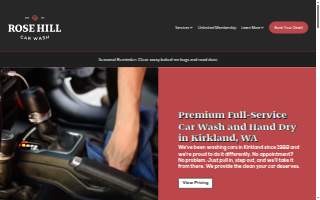 Rose Hill Car Wash website