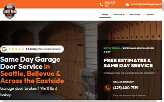 Same Day Garage Door Service of Kirkland website