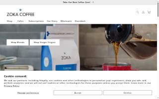 Zoka Coffee Roasters and Tea Company website