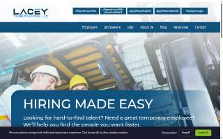Lacey Train Staffing website