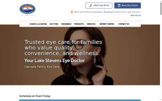 Cascade Family Eye Care website
