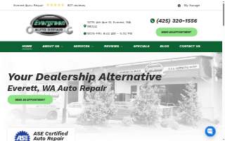 Evergreen Auto Repair website