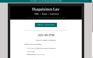 Haapalainen Law, PLLC of Lake Stickney website