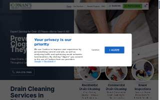 Conan's Drain Cleaning LLC website