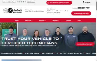 Tveten's Auto Clinic website