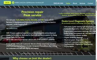 Precision German Garage website