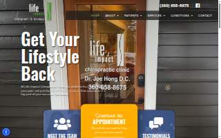 Life Impact Chiropractic Clinic website