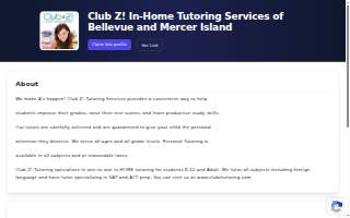 Club Z! In-Home Tutoring Services website