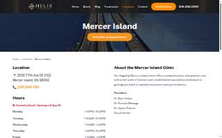 Helix Sport And Spine- Chiropractic and Rehab website