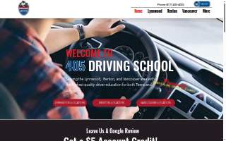 405 Driving School & License Testing Center of Mill Creek website
